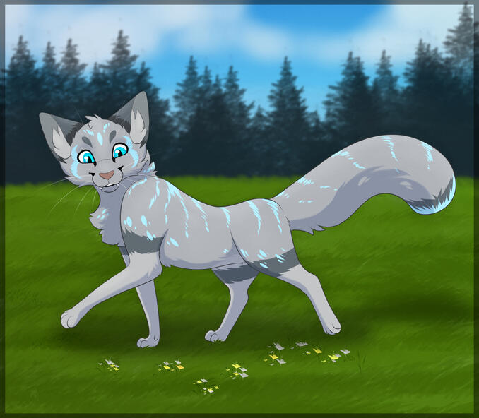 Catlas Atlas the Marten transformed into a warriors themed cat